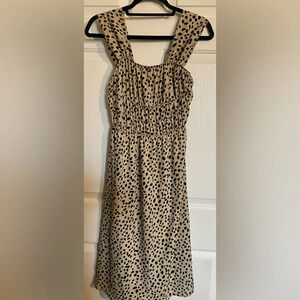 Mel + Rose Midi spotted dress Tan Black